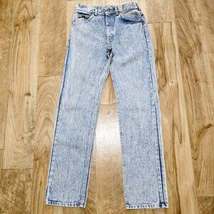 Vintage Lee Acid Wash Denim Blue Jeans 30x33.25* Mens Union Made USA 1980s